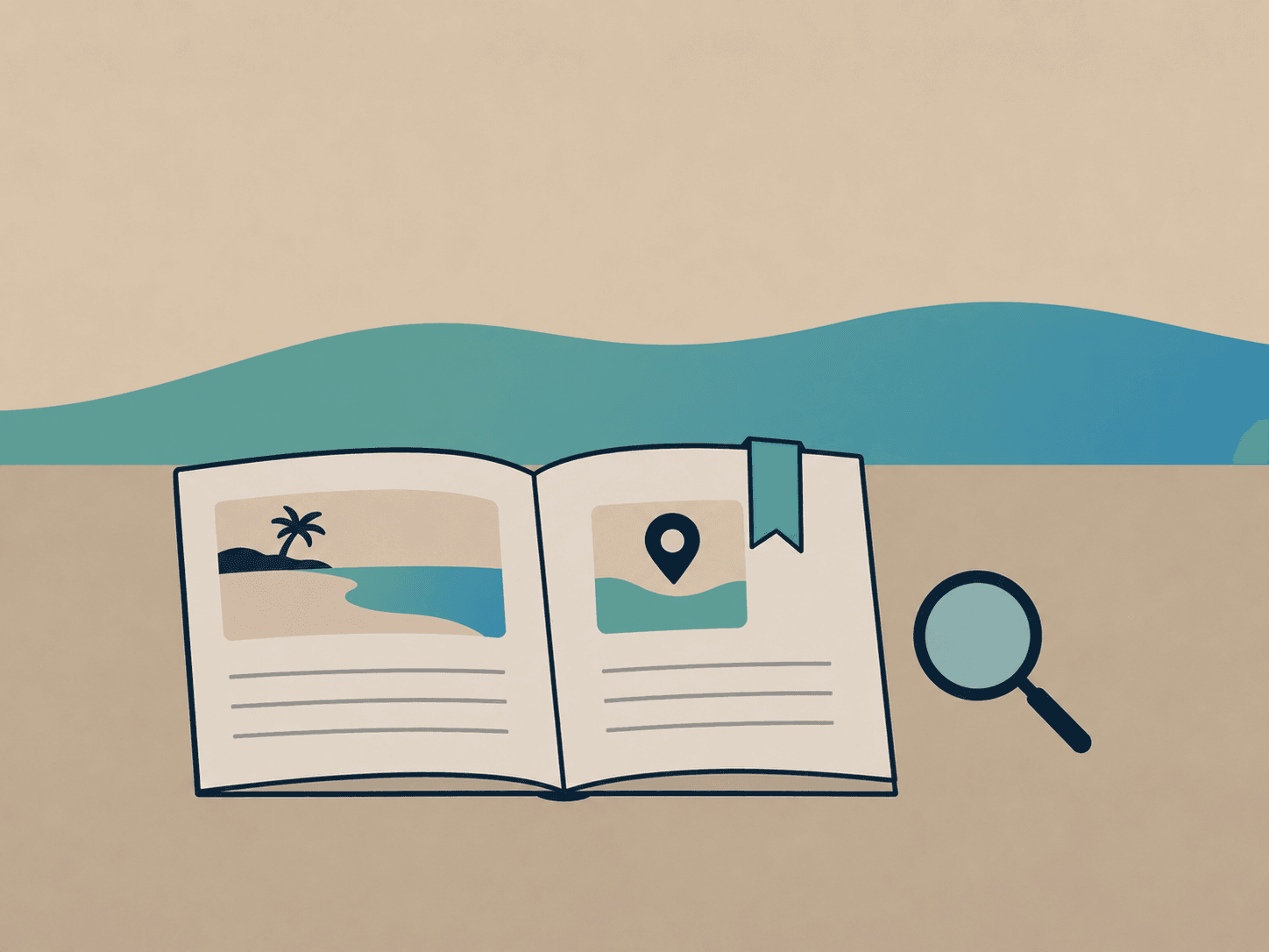 Panama City Beach map and travel notes beside a view of the Gulf.